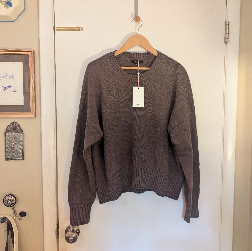 NWT Quince Cotton Boyfriend Sweater